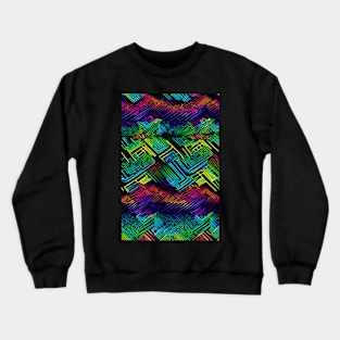 Colourful neon lines pattern Crewneck Sweatshirt